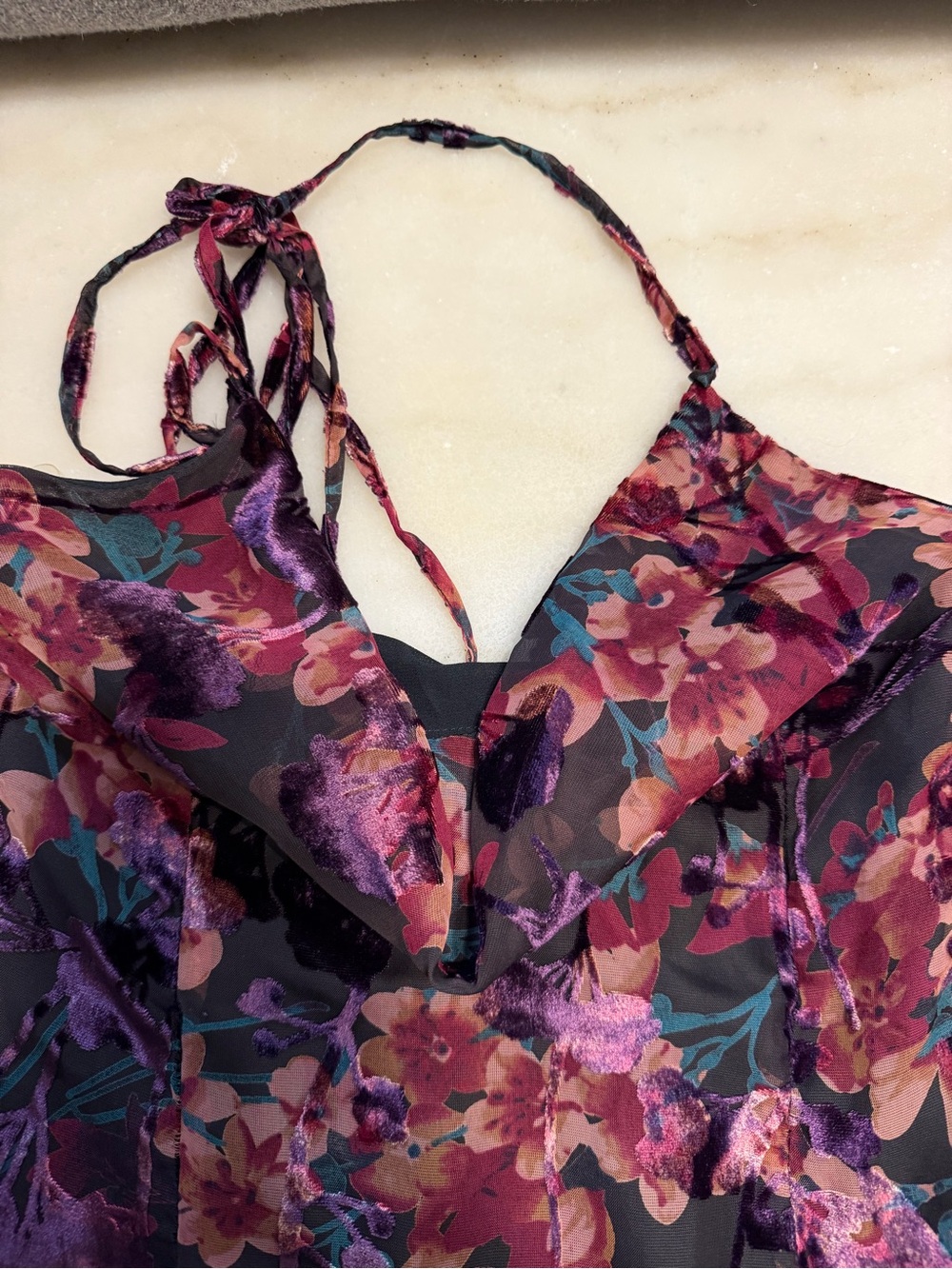 Showpo Floral Maxi Dress in Black and Purple - Picture 7 of 9